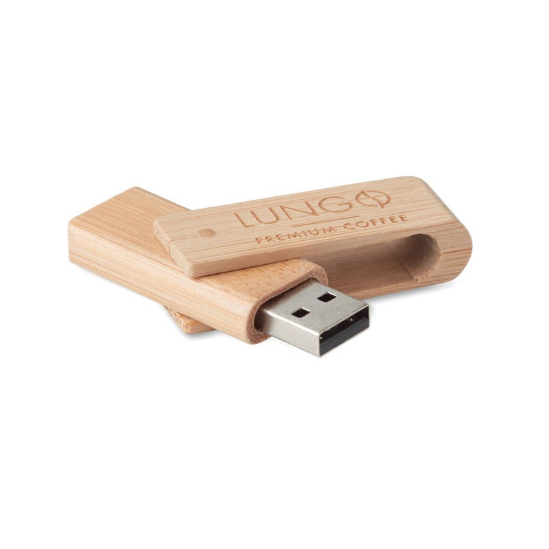 Clé USB personnalisée en bois 32 GB, nature & brune