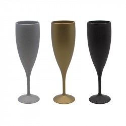 Flûtes à champagne personnalisée noire, argentée ou dorée