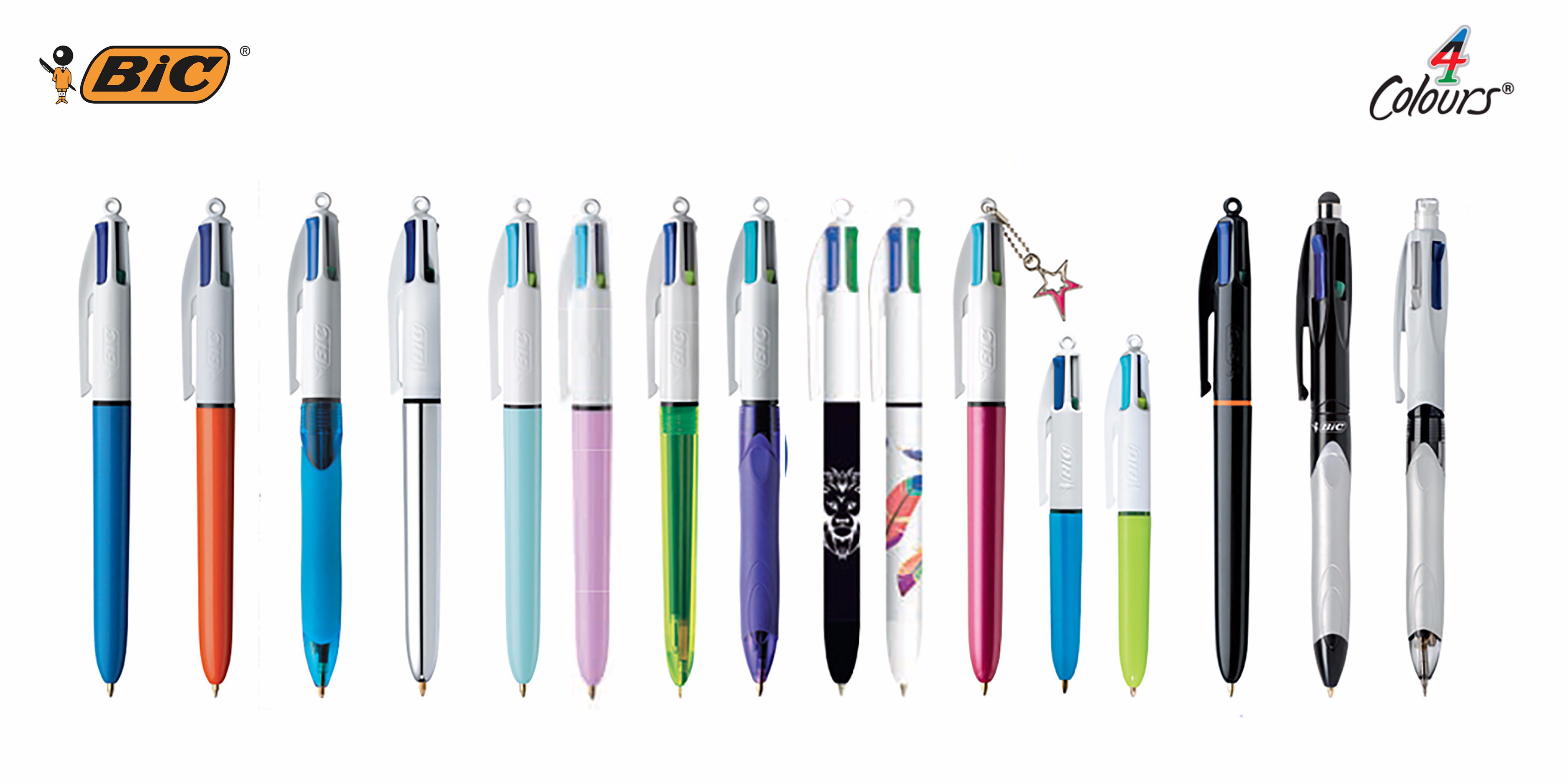 Histoire du stylo BIC 4 couleurs. Sa création en 1969, ses différents types  de marquage en goodies publicitaire